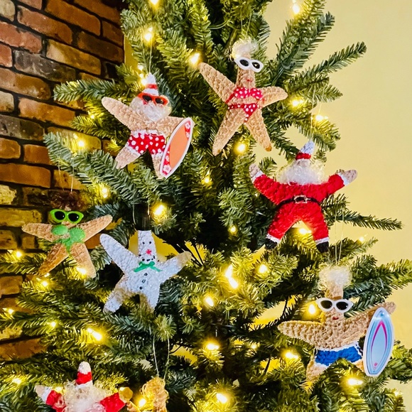 Pink Bikini and Green and Navy Surfer Ornament Set #SURFER - Picture 2 of 2